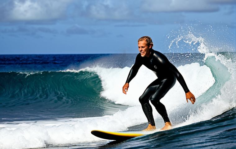 Pots of Chal - Experienced Surfer**

"A professional surfer riding a powerful wave at Pots of Chal in Dominica, Southeast Coast. The surfer is fully clothed in a wetsuit, appropriate attire for surfing. The scene is safe for work, showcasing the natural beauty of the coastline. Perfect anatomy, natural proportions, professional surf photography, high quality."

**
